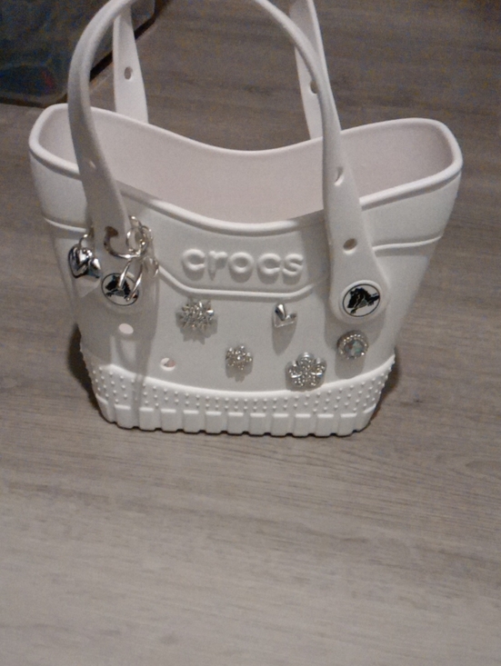 CROCS Handbags - NEW CROCS White Micro Tote With Blingy Jibbitz-Accents - NWOT